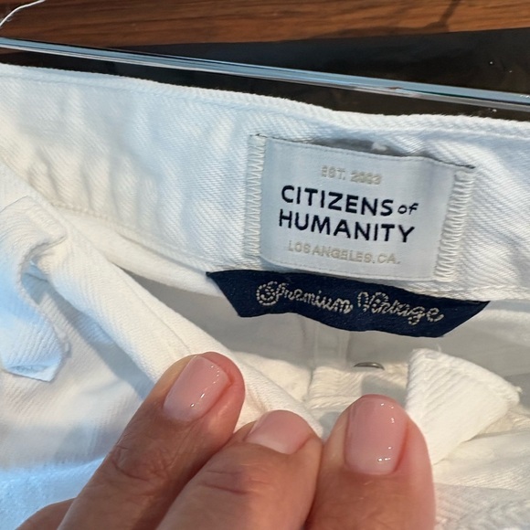 Citizens of Humanity White Ayla Raw Hem Crop Pants - Picture 10 of 13